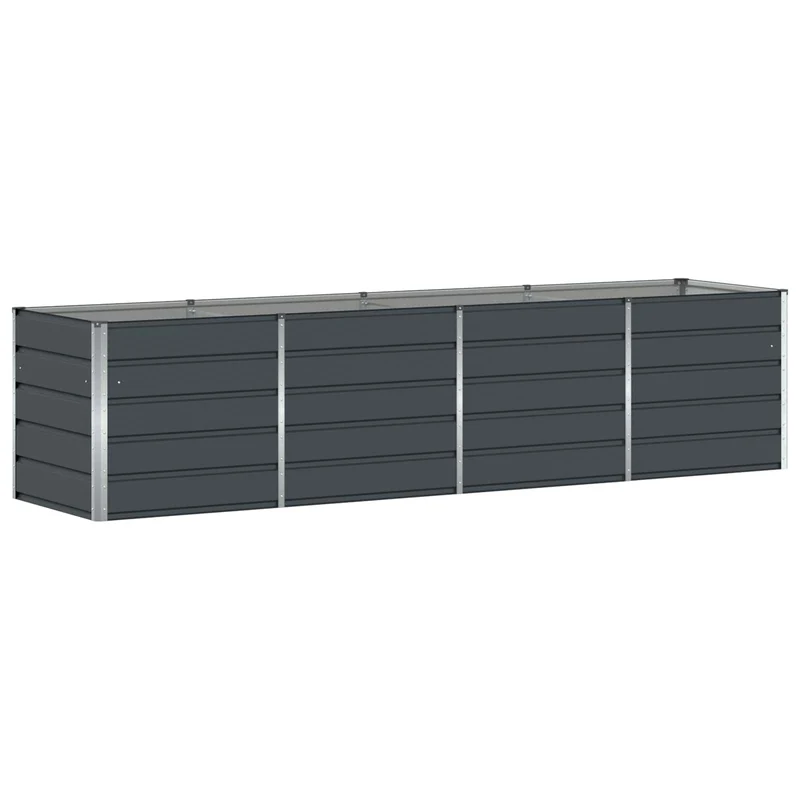 Jardinière moderne 240 x 80 x 75 cm robuste usage intérieur extérieur tendance en acier anthracite 02_0059230
