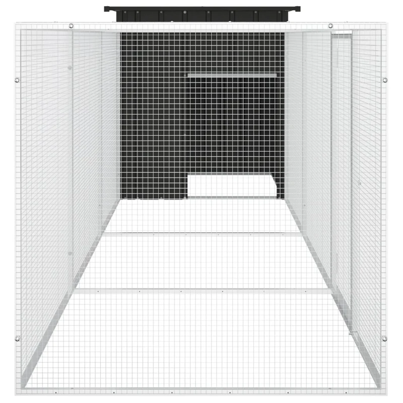 Poulailler enclos cage poules 400 x 91 x 100 cm acier galvanisé anthracite 02_0043926