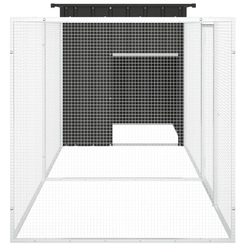 Poulailler enclos cage poules 300 x 91 x 100 cm acier galvanisé anthracite 02_0043925