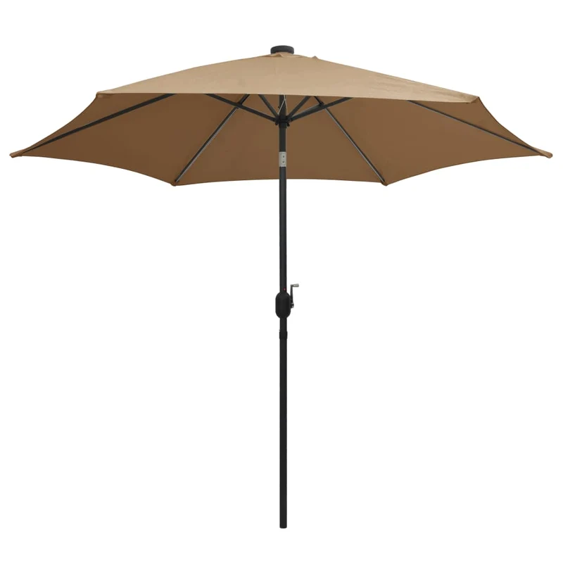Parasol avec led et mât en aluminium 300 cm taupe 02_0008087