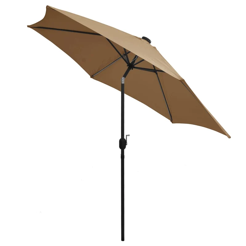 Parasol avec led et mât en aluminium 300 cm taupe 02_0008087