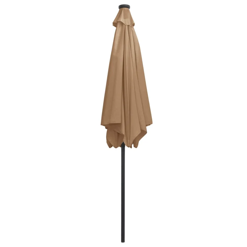 Parasol avec led et mât en aluminium 300 cm taupe 02_0008087