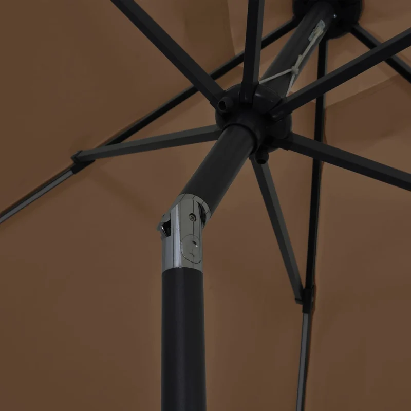 Parasol avec led et mât en aluminium 300 cm taupe 02_0008087