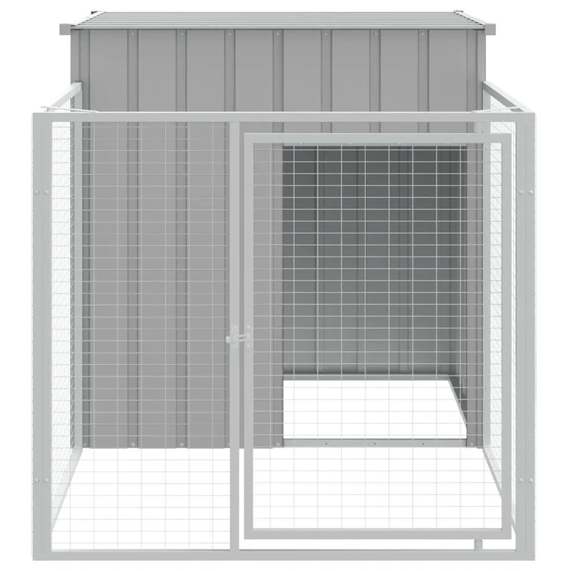 Niche pour chien avec cour clair 110 x 201 x 110 cm gris 02_0043490