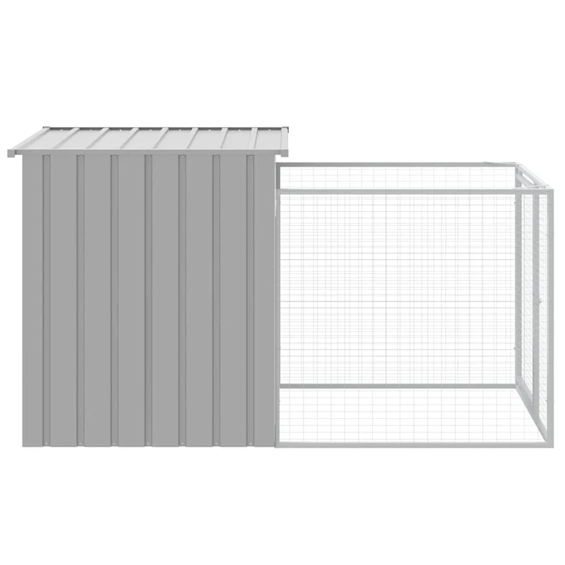 Niche pour chien avec cour clair 110 x 201 x 110 cm gris 02_0043490