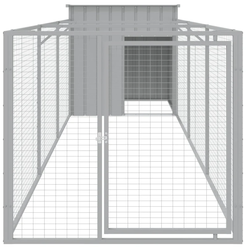 Niche pour chien avec cour clair 110 x 405 x 110 cm gris 02_0043491