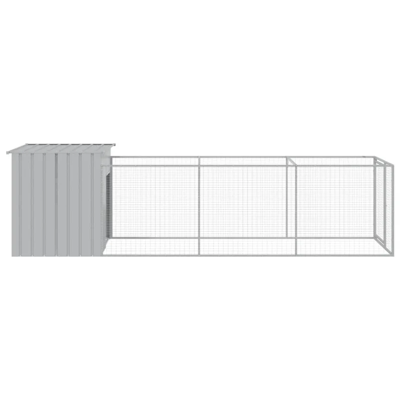Niche pour chien avec cour clair 110 x 405 x 110 cm gris 02_0043491