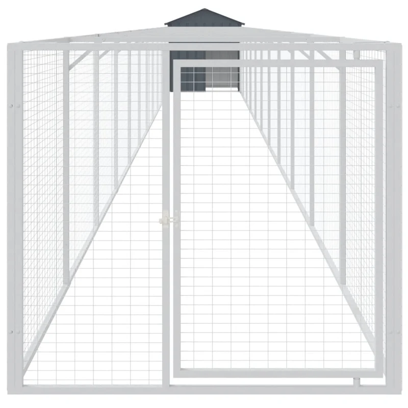 Niche pour chien avec toit acier galvanisé anthracite 02_0043523