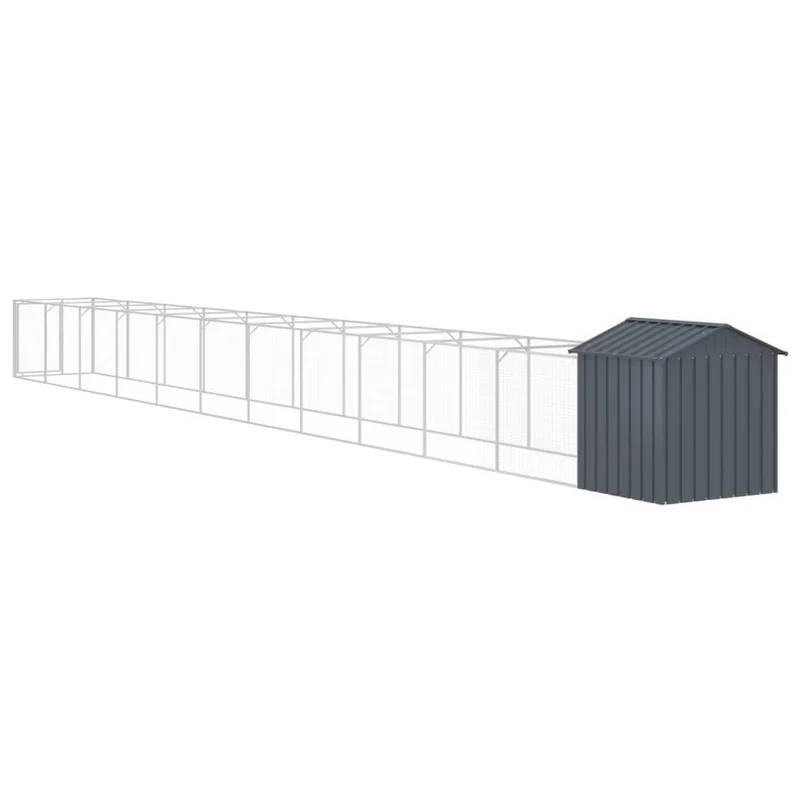 Niche pour chien avec toit acier galvanisé anthracite 02_0043523