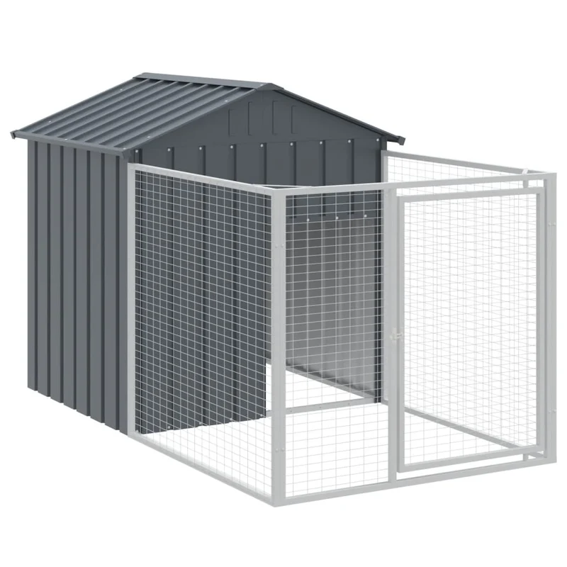 Niche pour chien avec toit acier galvanisé anthracite 02_0043523