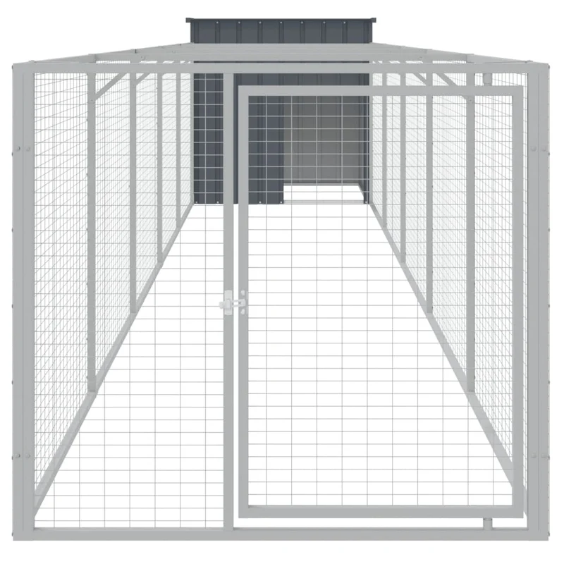 Niche pour chien avec cour 110 x 609 x 110 cm anthracite 02_0043466