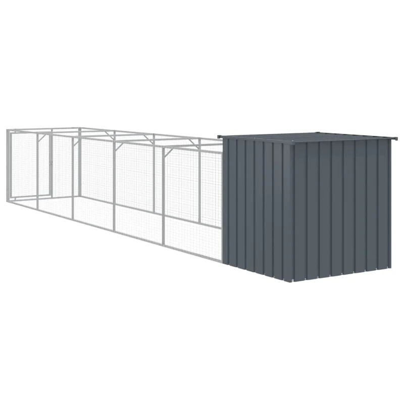 Niche pour chien avec cour 110 x 609 x 110 cm anthracite 02_0043466