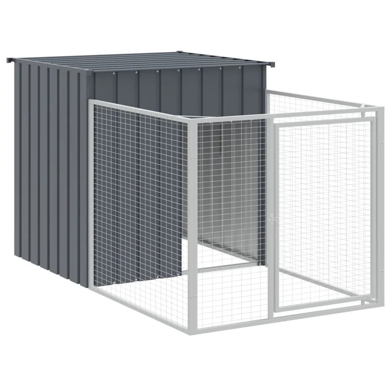 Niche pour chien avec cour 110 x 609 x 110 cm anthracite 02_0043466
