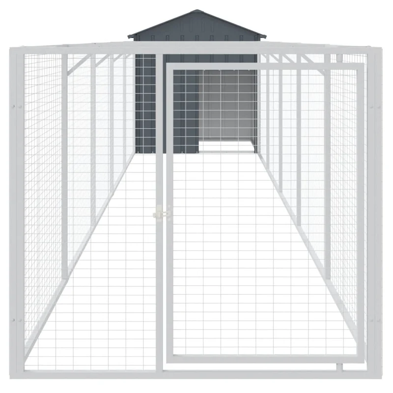 Niche pour chien avec toit acier galvanisé anthracite 02_0043520