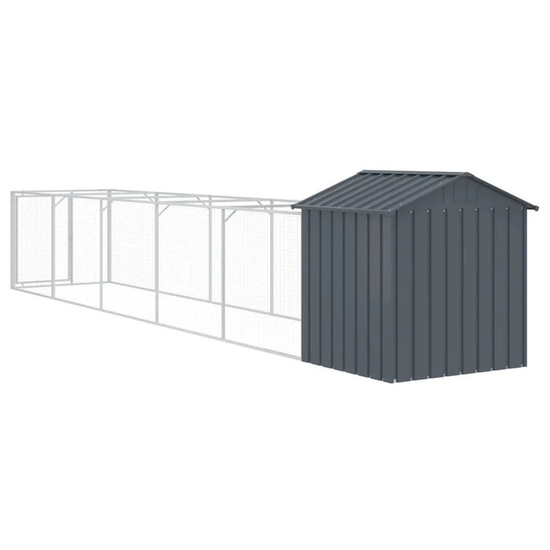 Niche pour chien avec toit acier galvanisé anthracite 02_0043520