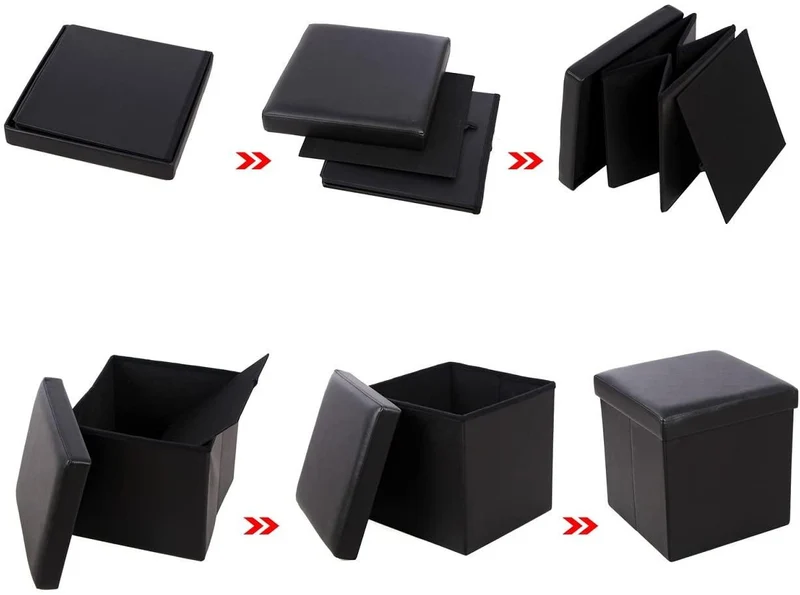 Coffre de rangement tabouret lisse 40 litres noir 12_0000432
