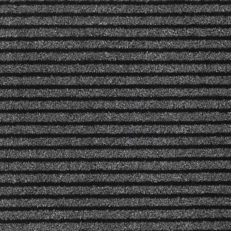 Paillasson rayé durable intérieur extérieur 90 x 150 cm absorption saleté antidérapant en PP noir 02_0058142