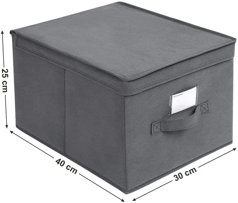 Lot de 3 boîtes de rangement tissu non-tissé 30 x 40 x 25 cm gris 12_0000084/2