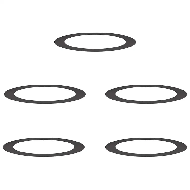Lot de 5 anneaux d'arbre plats 120 x 120 cm protection zone racinaire esthétique moderne en acier noir 02_0052342
