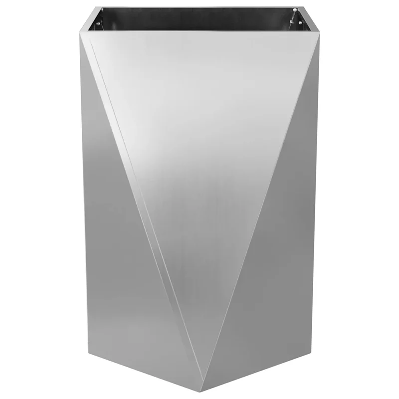 Bac à plantes design moderne extérieur 50 x 50 x 75 cm idéal jardin terrasse en acier galvanisé argent 02_0053044