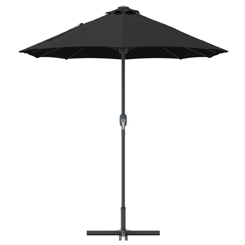Parasol de jardin pliable durable 370 x 197 x 239 cm en polyester noir 02_0058743