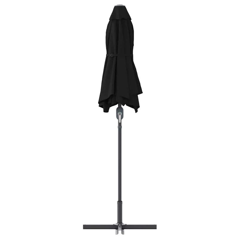 Parasol de jardin pliable durable 370 x 197 x 239 cm en polyester noir 02_0058743