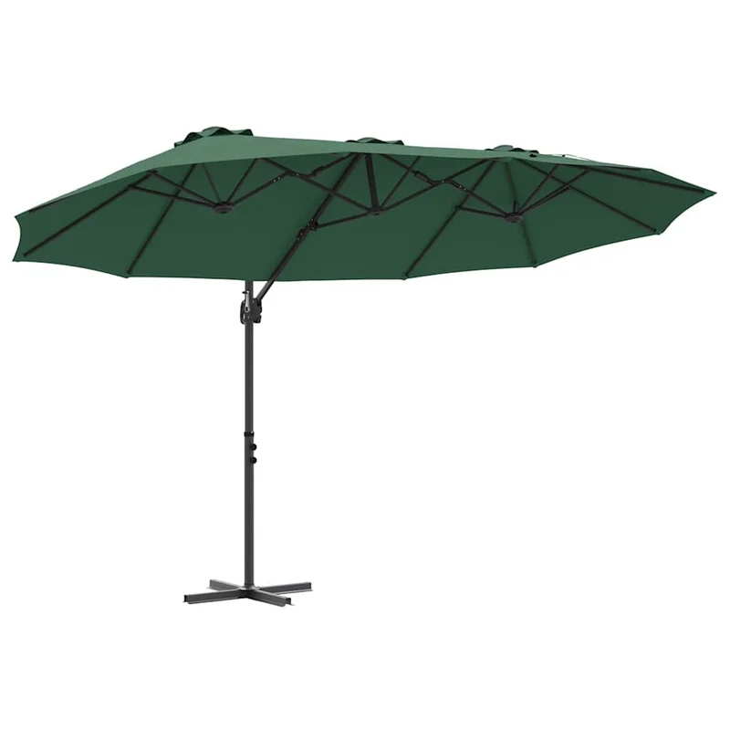 Parasol inclinable design moderne extérieur 372 x 198 x 243 cm en polyester vert 02_0058748
