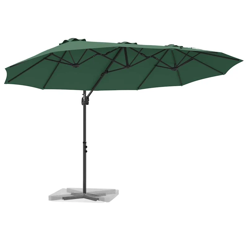 Parasol inclinable design moderne extérieur 372 x 198 x 243 cm en polyester vert 02_0058748