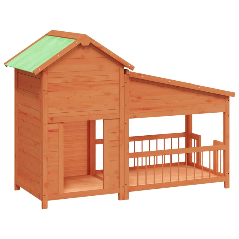 Chenil cage enclos pac animaux 143 x 60,5 x 109 cm bois de pin solide marron 02_0041717