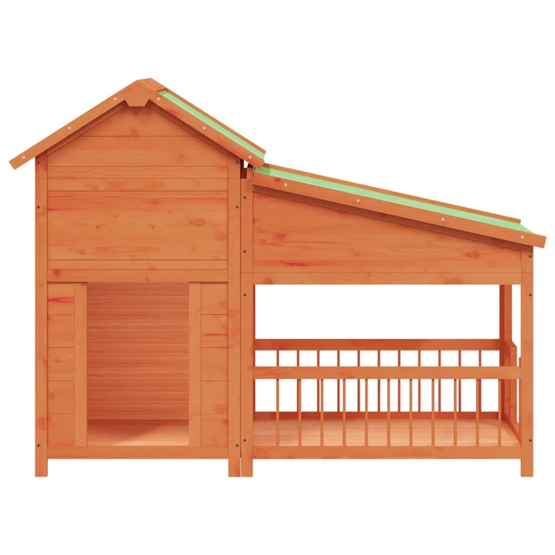 Chenil cage enclos pac animaux 143 x 60,5 x 109 cm bois de pin solide marron 02_0041717