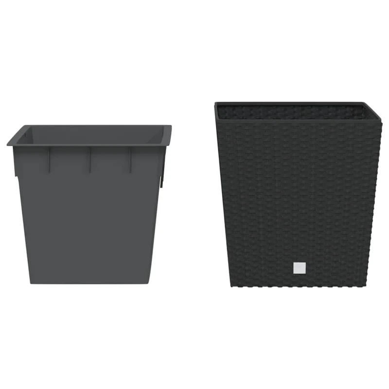 Jardinière bac lit surélevé plantes fleurs terrasse jardin et intérieur amovible 21 /32 L rotin PP anthracite 02_0038602