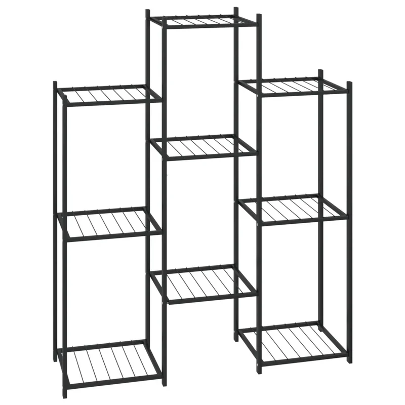 Jardinière étagère de plantes robuste 83 x 25 x 100 cm en fer noir 02_0047089
