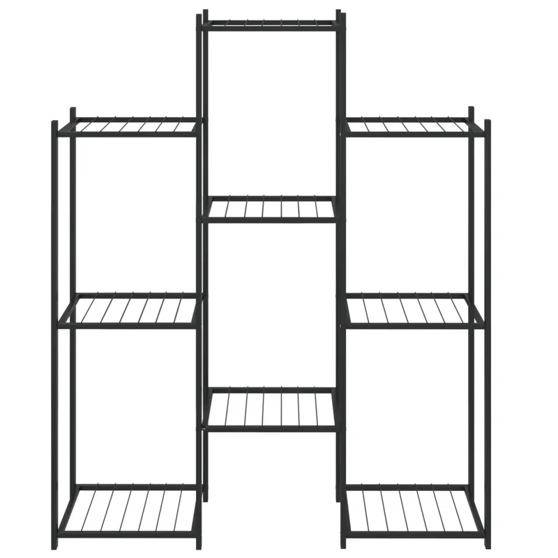 Jardinière étagère de plantes robuste 83 x 25 x 100 cm en fer noir 02_0047089