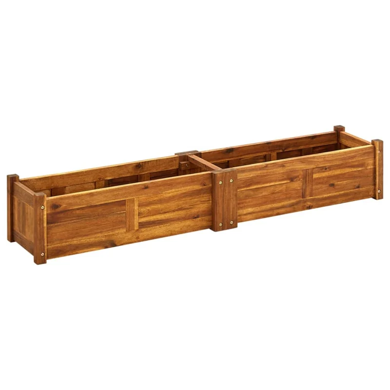 Jardinière lit surélevé plantes fleurs jardin 150 x 30 x 25 cm bois d'acacia 02_0001183