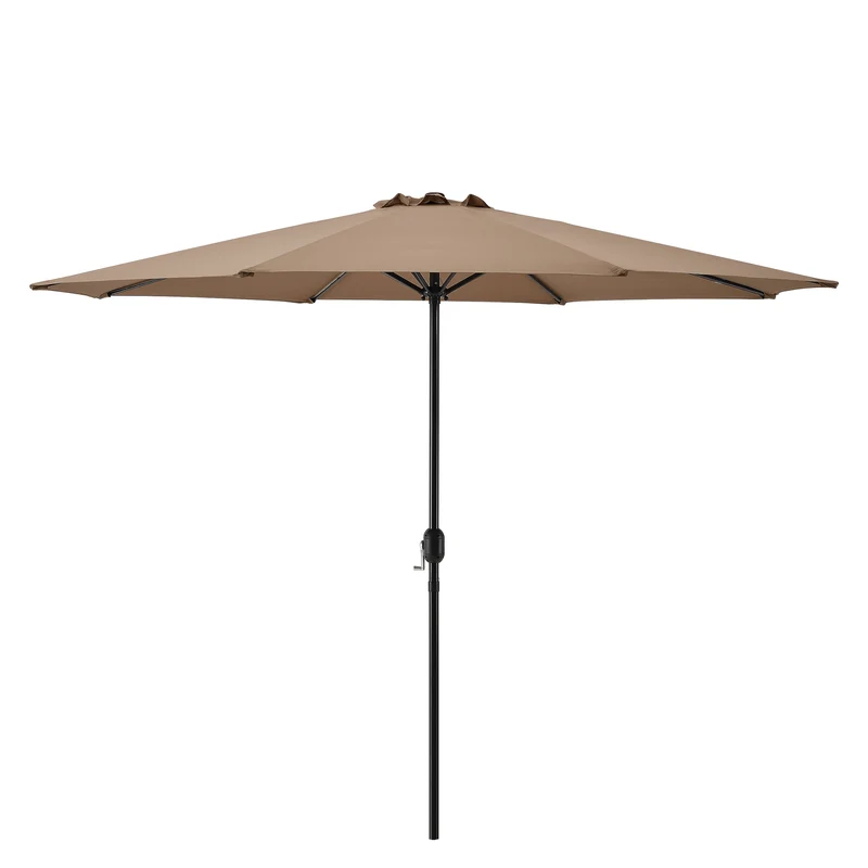 Parasol de jardin solide résistant au rayonnement uv imperméable polyester acier 300 cm beige 03_0005908