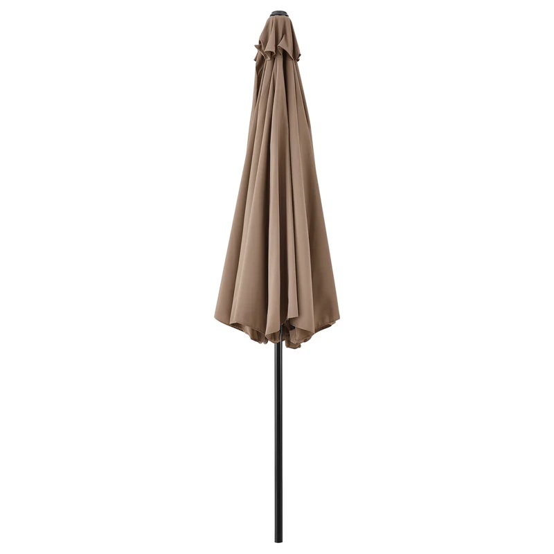 Parasol de jardin solide résistant au rayonnement uv imperméable polyester acier 300 cm beige 03_0005908