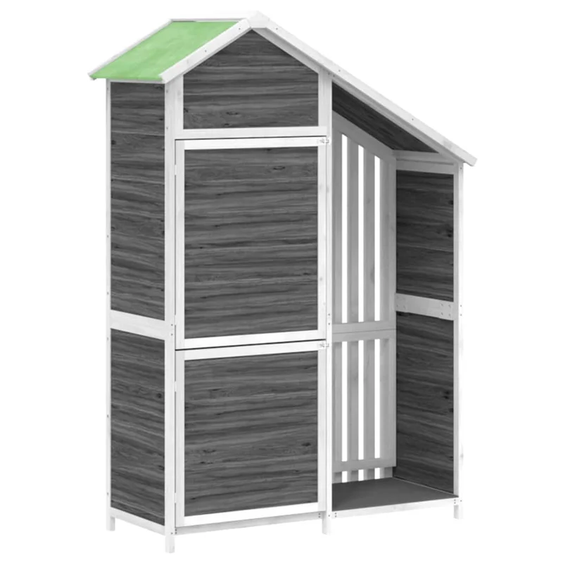Abri de jardin cabane cabanon maison de stockage remise extérieur hangar outils robuste 120 x 53,5 x 170 cm bois massif pin gris 02_0022414