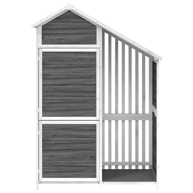 Abri de jardin cabane cabanon maison de stockage remise extérieur hangar outils robuste 120 x 53,5 x 170 cm bois massif pin gris 02_0022414