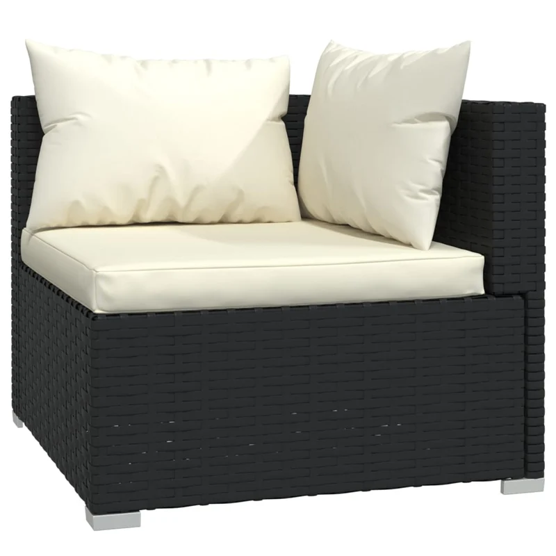 Salon de jardin meuble d'extérieur ensemble de mobilier 9 pièces avec coussins résine tressée noir 02_0018148