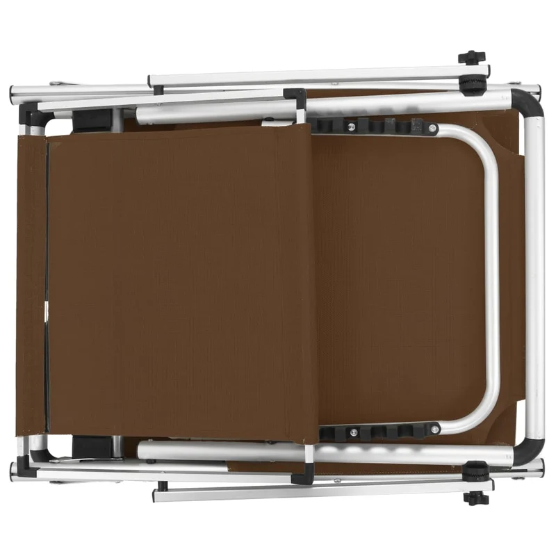 Transat chaise longue bain de soleil lit de jardin terrasse meuble d'extérieur pliable avec auvent aluminium et textilène marron 02_0012818