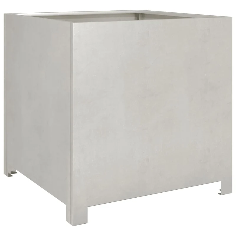 Jardinière bac lit surélevé plantes fleurs terrasse jardin 50 x 50 x 50 cm acier inoxydable Argent 02_0037662