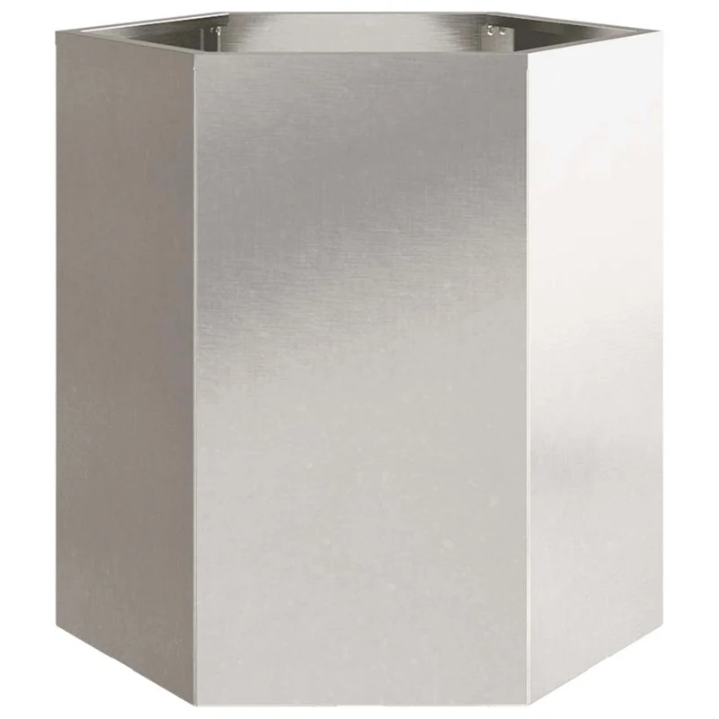 Jardinière bac lit surélevé plantes fleurs terrasse jardin hexagone 46 x 40 x 45 cm acier inoxydable Argent 02_0038647