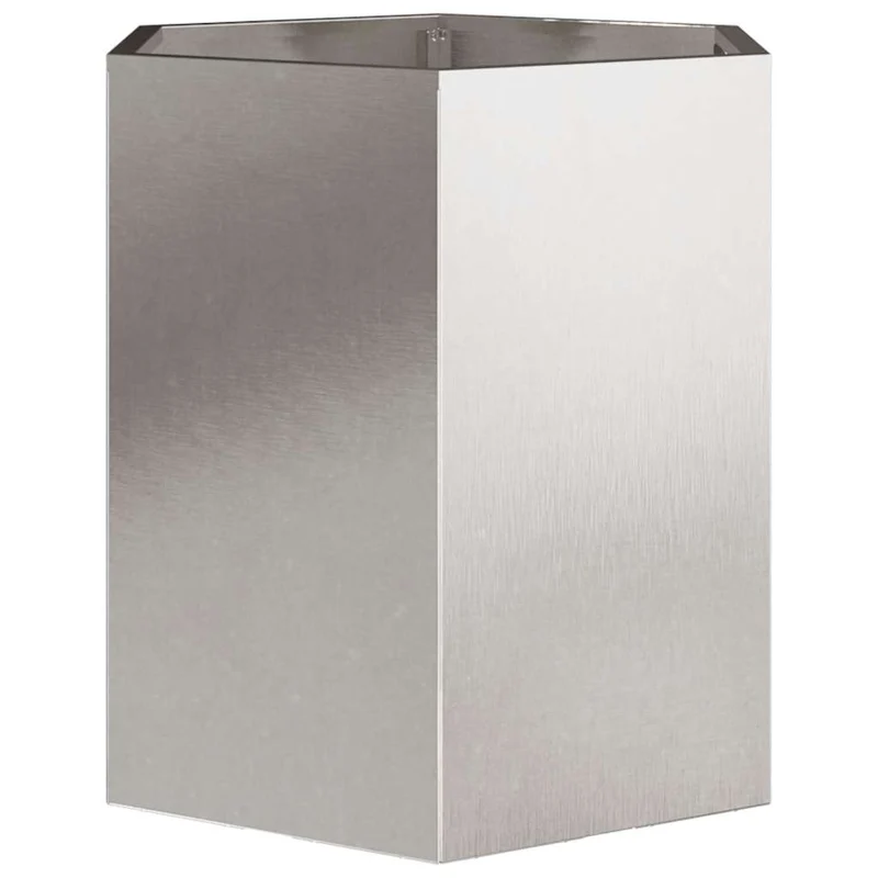 Jardinière bac lit surélevé plantes fleurs terrasse jardin hexagone 46 x 40 x 45 cm acier inoxydable Argent 02_0038647
