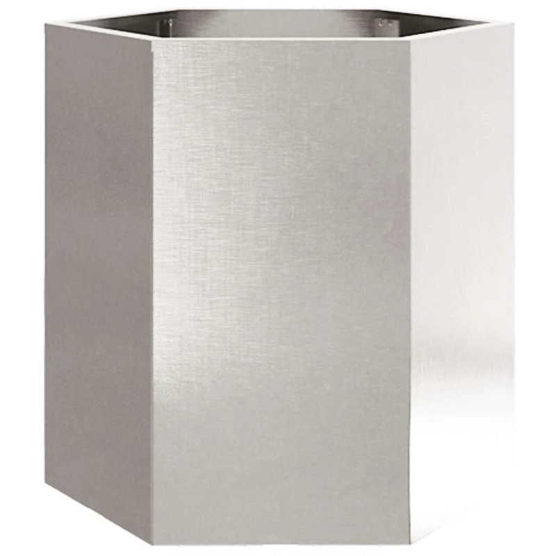 Jardinière bac lit surélevé plantes fleurs terrasse jardin hexagone 46 x 40 x 45 cm acier inoxydable Argent 02_0038647