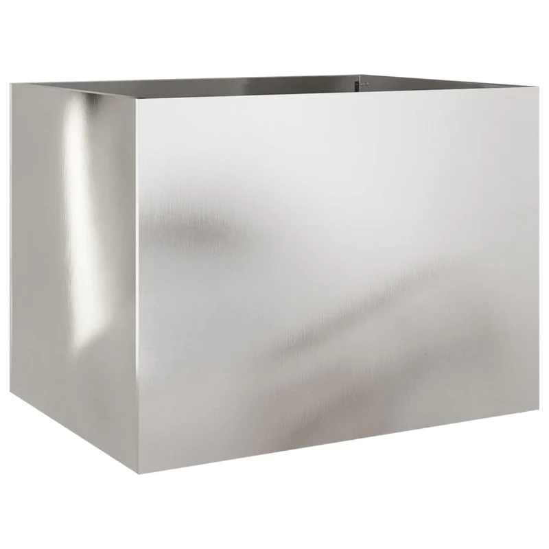 Jardinière bac lit surélevé plantes fleurs terrasse jardin argenté 62 x 47 x 46 cm acier inoxydable Argent 02_0038079