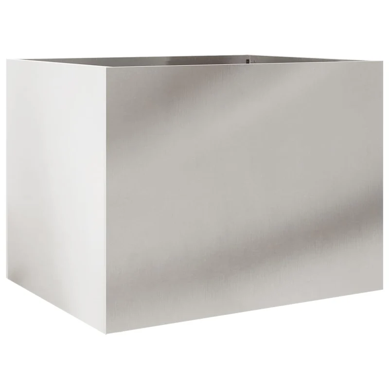 Jardinière bac lit surélevé plantes fleurs terrasse jardin argenté 62 x 47 x 46 cm acier inoxydable Argent 02_0038079