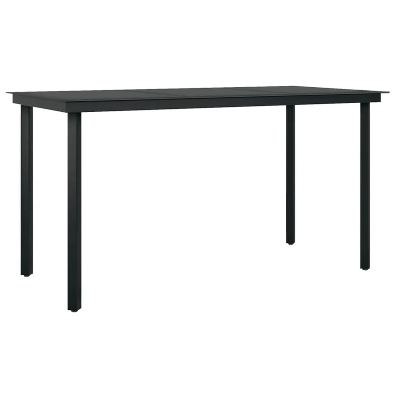 Ensemble de salle à manger de jardin meuble extérieur 5 pièces noir 02_0013843