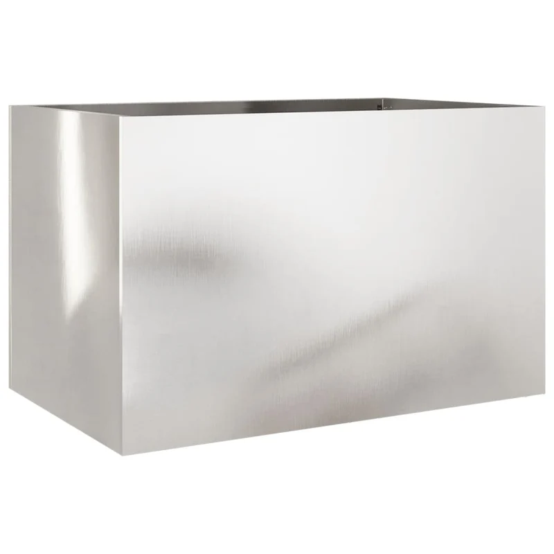 Jardinière bac lit surélevé plantes fleurs terrasse jardin argenté 62 x 40 x 39 cm acier inoxydable Argent 02_0038077