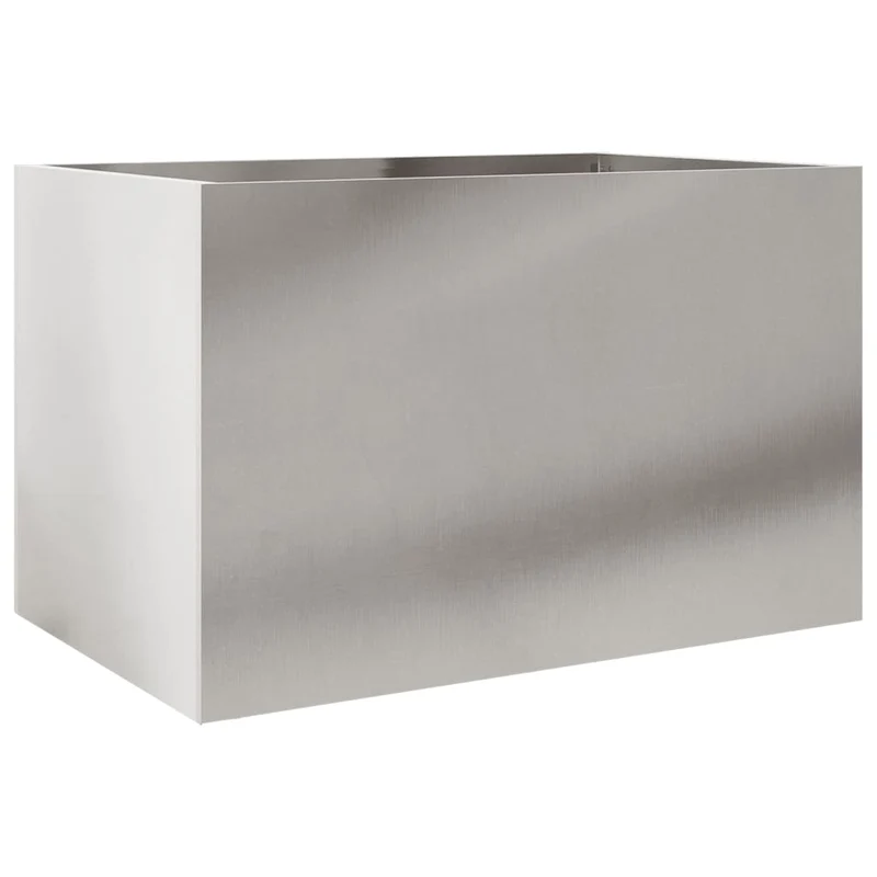 Jardinière bac lit surélevé plantes fleurs terrasse jardin argenté 62 x 40 x 39 cm acier inoxydable Argent 02_0038077