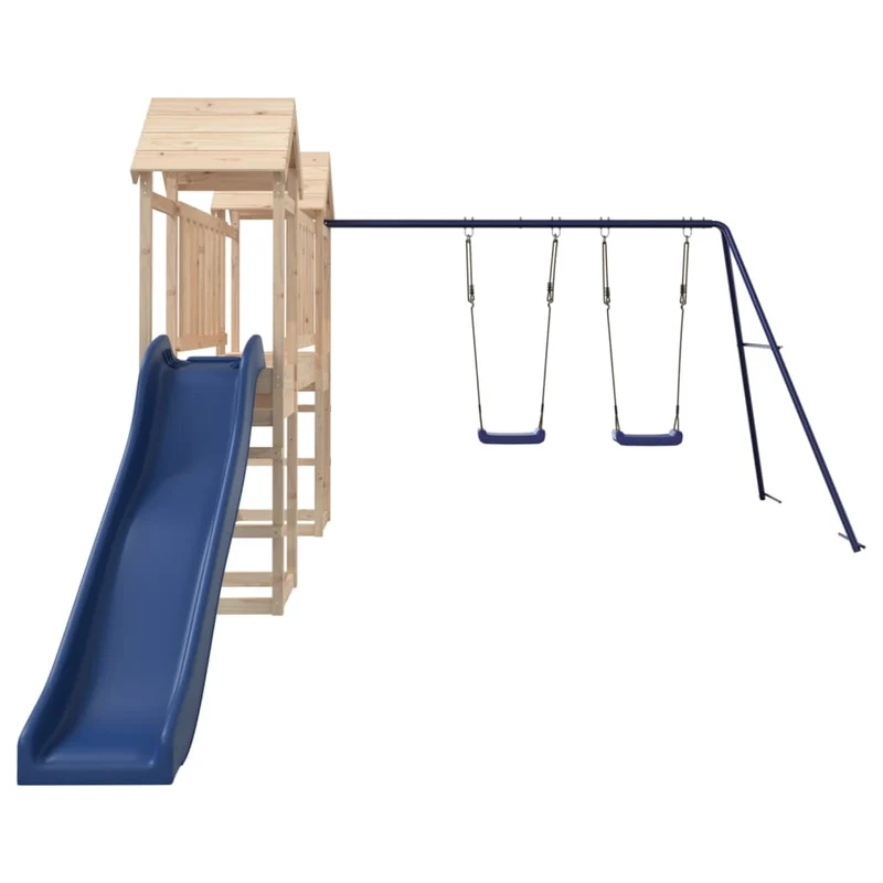 Aire de jeux d'extérieur balançoires toboggan portiques robuste jeux jardin 308 x 393 x 194 cm bois de pin massif 02_0004982
